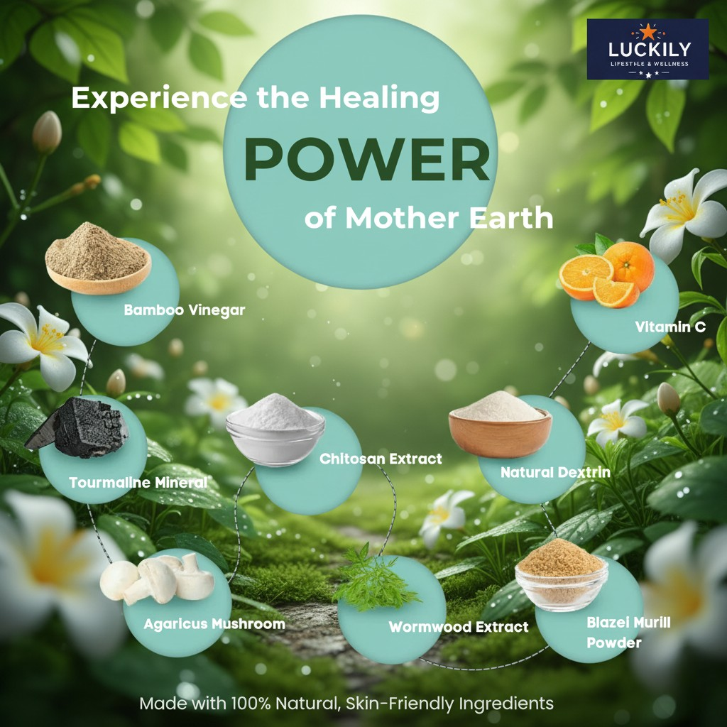 Luckily Premium Detox Foot Patches – 10 Natural Cleansing Pads | Toxin Remover Foot Patch for Pain Relief, Stress Relief & Better Sleep | For Men & Women