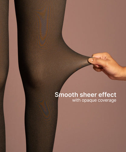 Thermal Fleece-Lined Pantyhose Leggings – Sheer Look, Winter Warmth