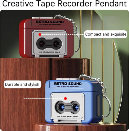 Mini Retro Recorder Keychain – Voice Recording & Cassette Music Pendant Product -Luckily