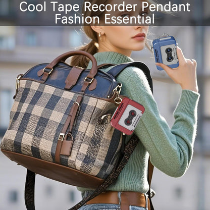 Mini Retro Recorder Keychain – Voice Recording & Cassette Music Pendant Product -Luckily
