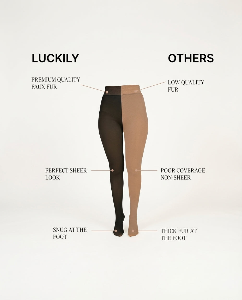 Thermal Fleece-Lined Pantyhose Leggings – Sheer Look, Winter Warmth