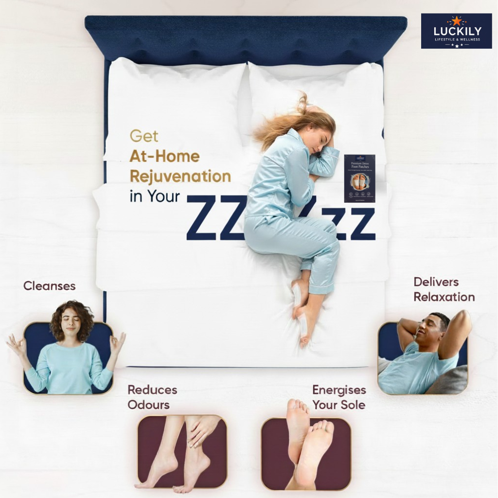 Luckily Premium Detox Foot Patches – 10 Natural Cleansing Pads | Toxin Remover Foot Patch for Pain Relief, Stress Relief & Better Sleep | For Men & Women